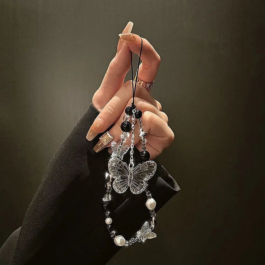 Butterfly Clear Bead Phone Charm Chain