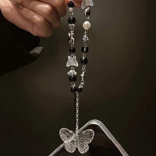 Butterfly Clear Bead Phone Charm Chain
