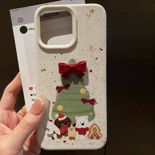 iPhone Series Christmas Tree Bowknot Phone Case