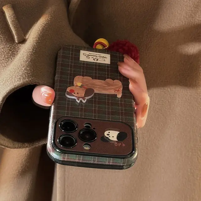 iPhone Series Christmas Puppy Leather Case