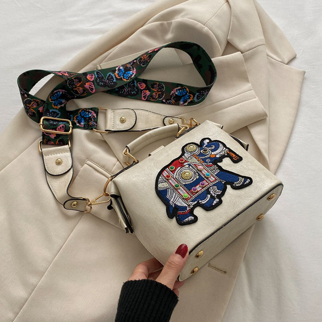 Embroidered Elephant Ethnic Sling Bag