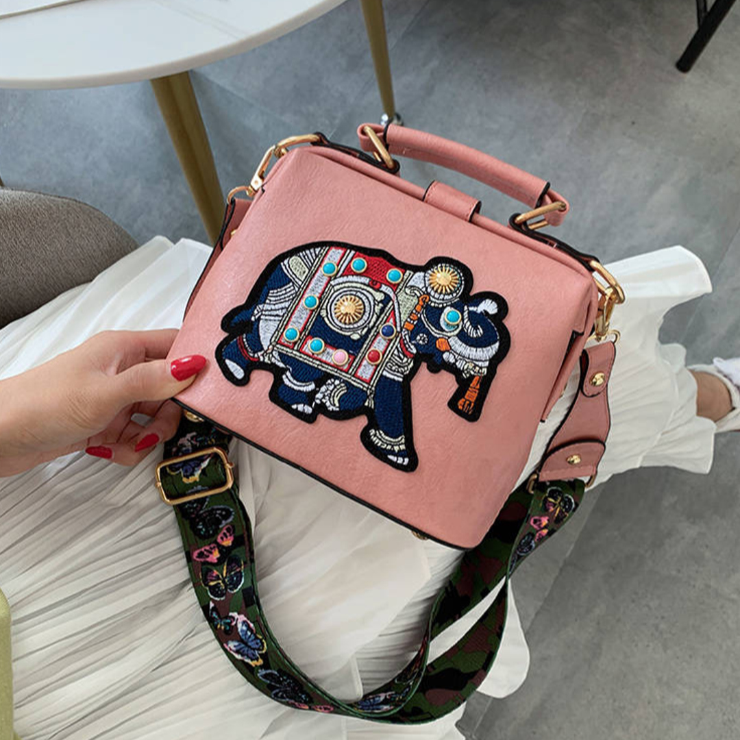 Embroidered Elephant Ethnic Sling Bag