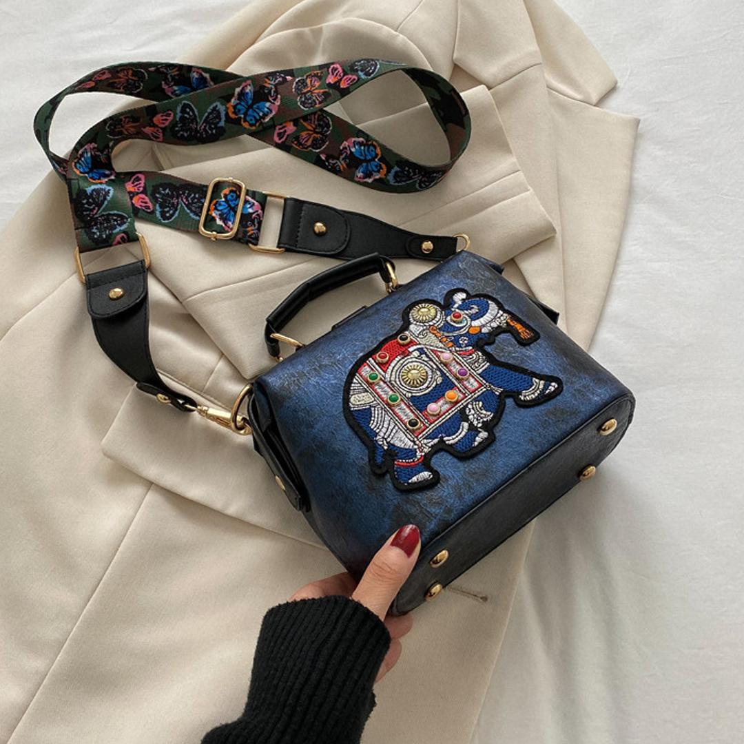 Embroidered Elephant Ethnic Sling Bag