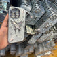 iPhone Series Studded Butterfly Silver Phone Case
