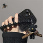 iPhone Series Plush Bear Beaded Chain Phone Case