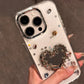 iPhone Series Studded Heart Silver Phone Case