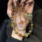 Bronze Rhinestone Pearl Phone Charm Chain