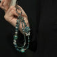 Wide Pearl Blue Floral Bunch Phone Charm Chain