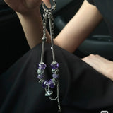 Purple Pearl Silver Drop Phone Charm Chain