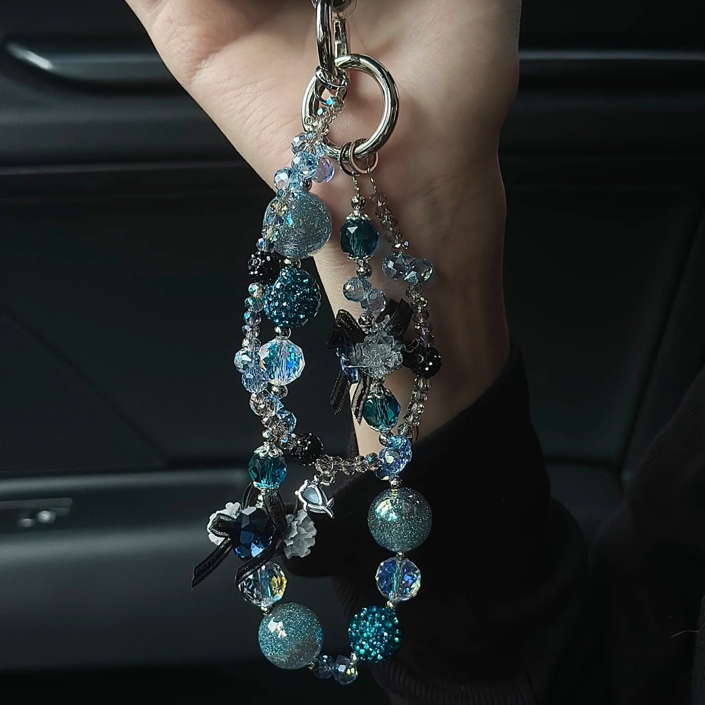 Ice Blue Pearl Phone Charm Chain