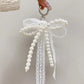 Cute Pearl Lace White Bow Phone Charm Chain