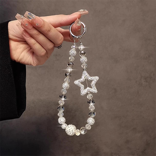 Shining Star Short Water Diamond Balls Phone Charm Chain