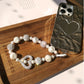 Love Heart Short Water Diamond Balls Phone Charm Chain