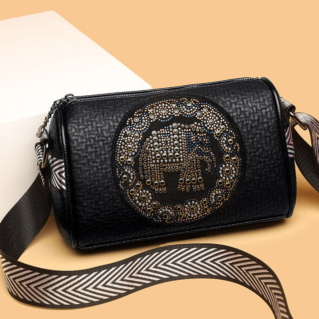 Embroidered Elephant Classy Sling Bag