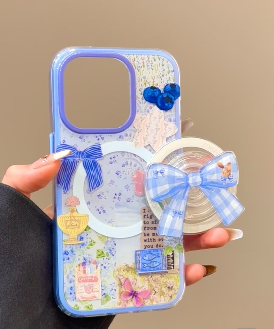 Vintage Blue Bow Case