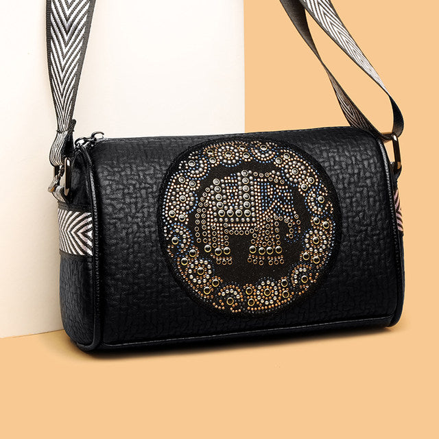 Embroidered Elephant Classy Sling Bag