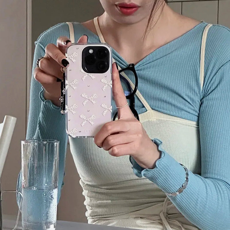 iPhone Series Luxury Pink Little Bows Phone Case